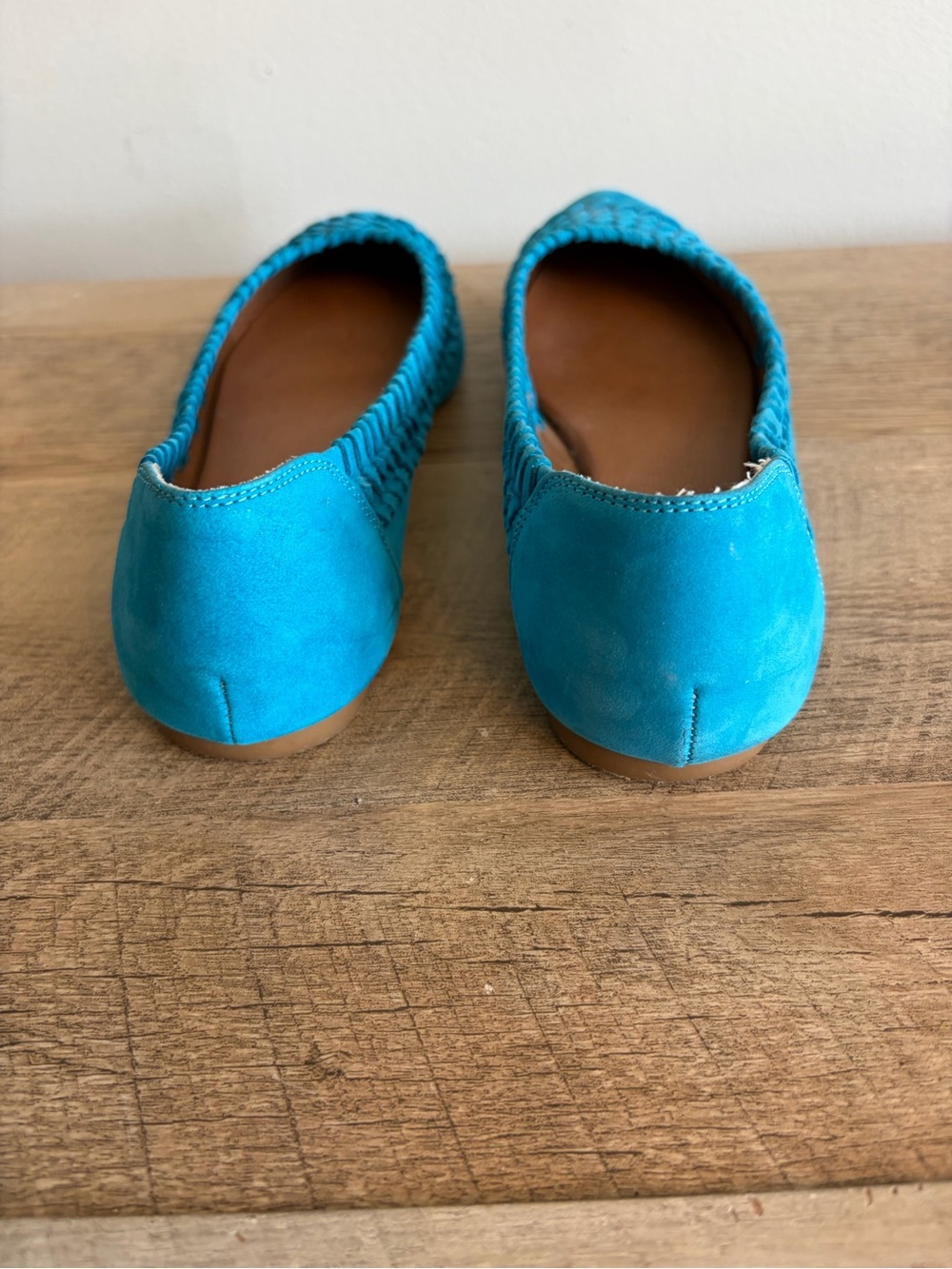 Lucky Brand Flats Women’s Size 7 PHOENE Blue Slip-on‎ Leather Woven Shoes - Picture 6 of 10